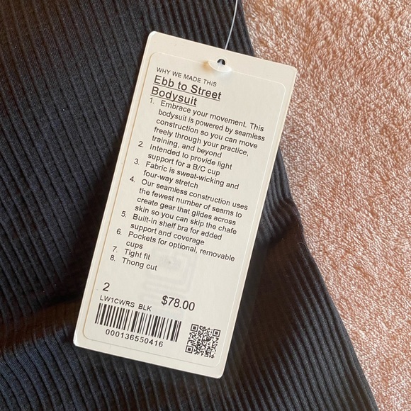 Black Size 2 Lululemon Ebb to Street Bodysuit - Picture 3 of 3